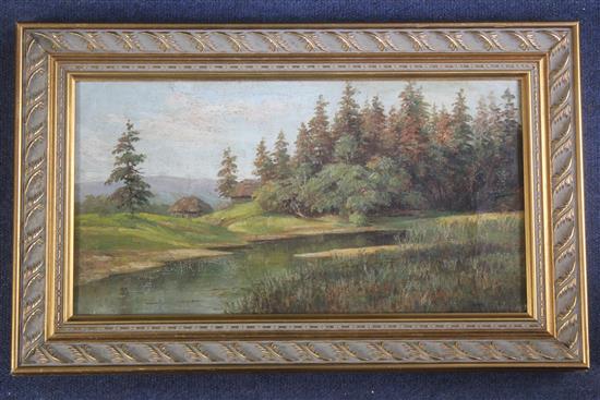 Polenov (Russian School) Rustic landscape, 8.5 x 15.5in.